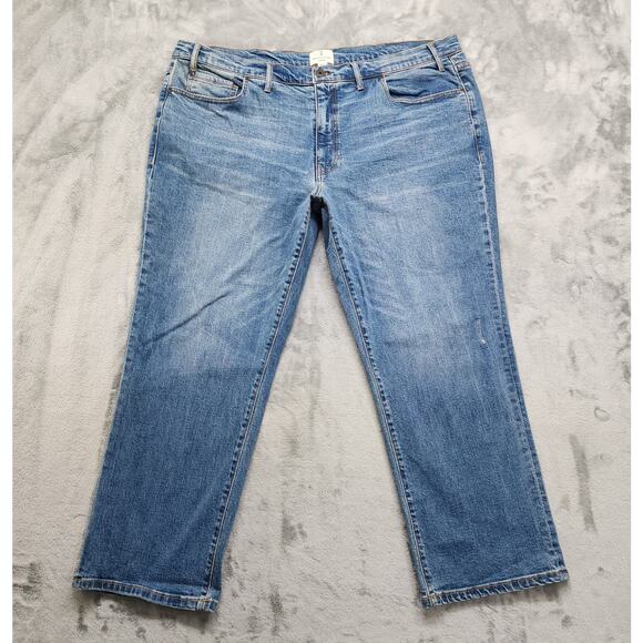 Mutual Weave Jean Mens 48X29 Blue The Straight Leg 5-Pocket Stretch Denim Casual - Picture 1 of 14